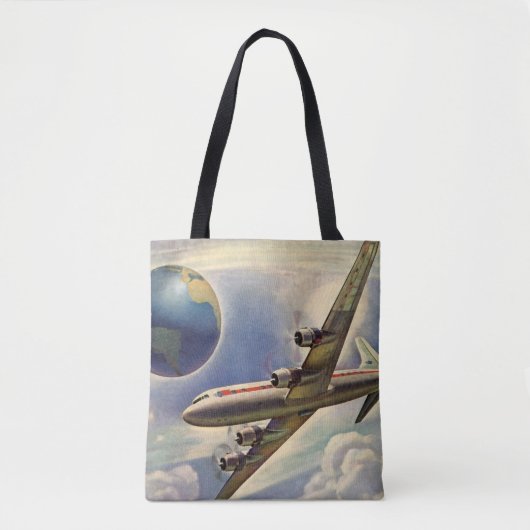  vliegtuig dat over de hele wereld in wolken vlieg tote bag (Voorkant)