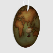 Vliegtuig dat over het oostelijk halfrond vliegt, ornament (voorkant)