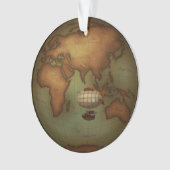 Vliegtuig dat over het oostelijk halfrond vliegt, ornament (voorkant)
