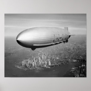 Vliegtuig dat over New York vliegt Poster