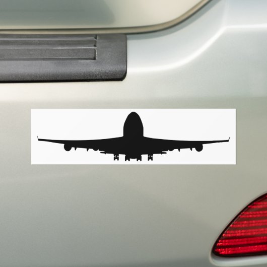 Vliegtuig dat Silhouette uit Bumpersticker (Op auto)