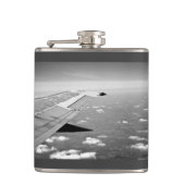 Vliegtuig dat wordt geacht te vliegen, grayscale heupfles (Voorkant)