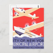 Vliegtuig die  WPA Kleurrijk vliegen Briefkaart (Voorkant / Achterkant)