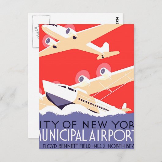 Vliegtuig die  WPA Kleurrijk vliegen Briefkaart (Voorkant / Achterkant)