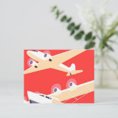 Vliegtuig die  WPA Kleurrijk vliegen Briefkaart (Staand voorkant)
