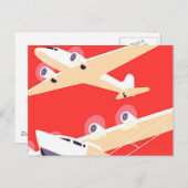 Vliegtuig die  WPA Kleurrijk vliegen Briefkaart (Voorkant / Achterkant)