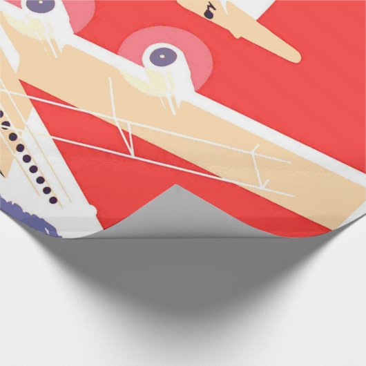 Vliegtuig die  WPA Kleurrijk vliegen Cadeaupapier (Hoek)