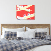 Vliegtuig die  WPA Kleurrijk vliegen Canvas Afdruk (Insitu (Slaapkamer))