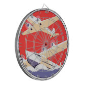 Vliegtuig die WPA Kleurrijk vliegen Dartbord (Voorkant Links)