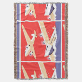 Vliegtuig die  WPA Kleurrijk vliegen Deken (Voorkant Verticaal)