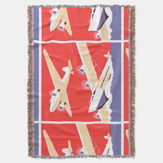 Vliegtuig die  WPA Kleurrijk vliegen Deken (Voorkant Verticaal)