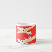 Vliegtuig die  WPA Kleurrijk vliegen Espresso Kop (Voorkant)