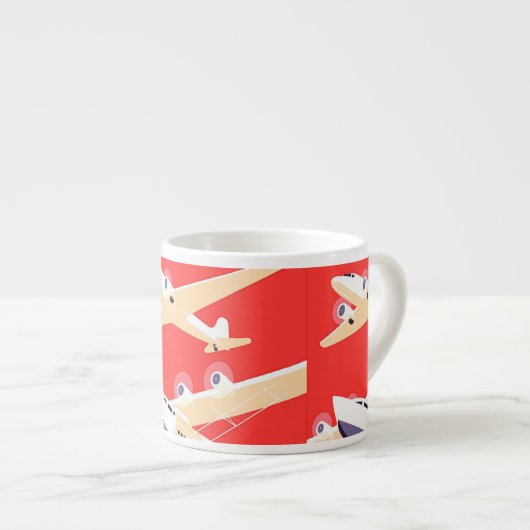 Vliegtuig die  WPA Kleurrijk vliegen Espresso Kop (Voorkant rechts)