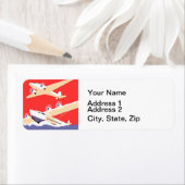 Vliegtuig die  WPA Kleurrijk vliegen Etiket (Insitu)