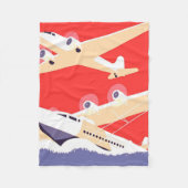 Vliegtuig die  WPA Kleurrijk vliegen Fleece Deken (Voorkant)