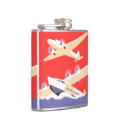 Vliegtuig die  WPA Kleurrijk vliegen Heupfles (Rechts)