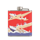 Vliegtuig die  WPA Kleurrijk vliegen Heupfles (Achterkant)