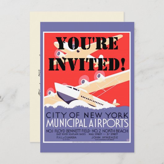 Vliegtuig die WPA Kleurrijk vliegen Kaart (Voorkant / Achterkant)