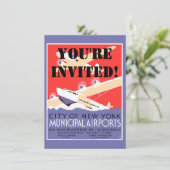 Vliegtuig die WPA Kleurrijk vliegen Kaart (Staand voorkant)