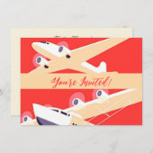 Vliegtuig die  WPA Kleurrijk vliegen Kaart (Voorkant / Achterkant)