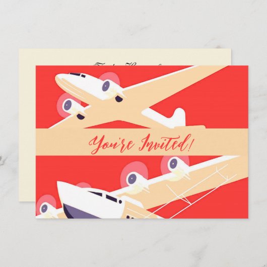 Vliegtuig die  WPA Kleurrijk vliegen Kaart (Voorkant / Achterkant)