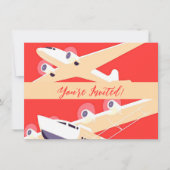 Vliegtuig die  WPA Kleurrijk vliegen Kaart (Voorkant)