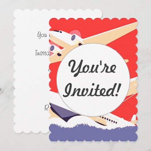 Vliegtuig die  WPA Kleurrijk vliegen Kaart (Voorkant / Achterkant)