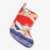 Vliegtuig die  WPA Kleurrijk vliegen Kleine Kerstsok (Voorkant (Hangend))