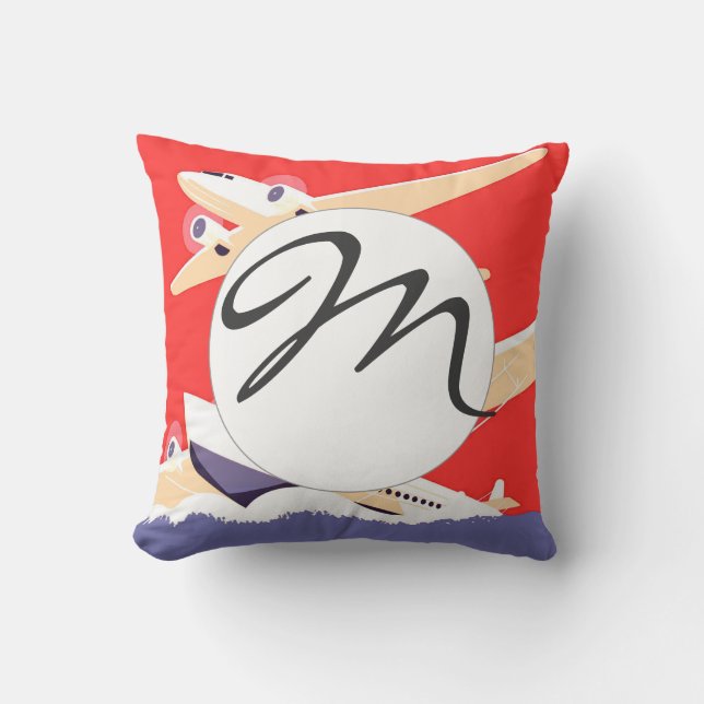 Vliegtuig die  WPA Kleurrijk vliegen Kussen (Voorkant)