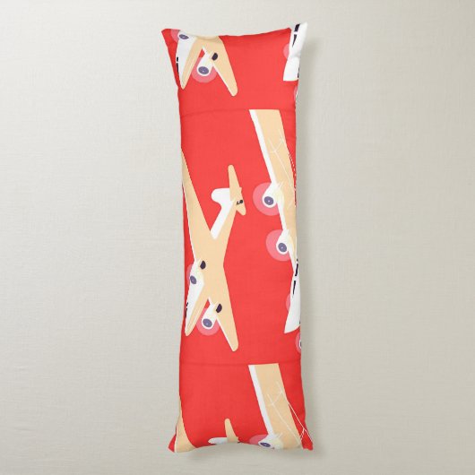 Vliegtuig die WPA Kleurrijk vliegen Lichaamskussen (Achterkant (Verticaal))