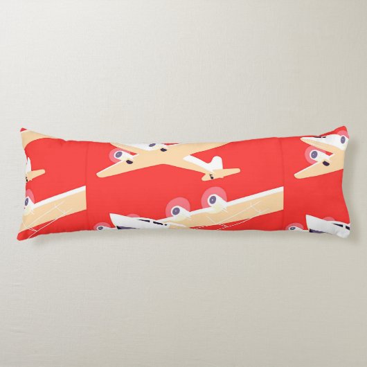 Vliegtuig die  WPA Kleurrijk vliegen Lichaamskussen (Voorkant)