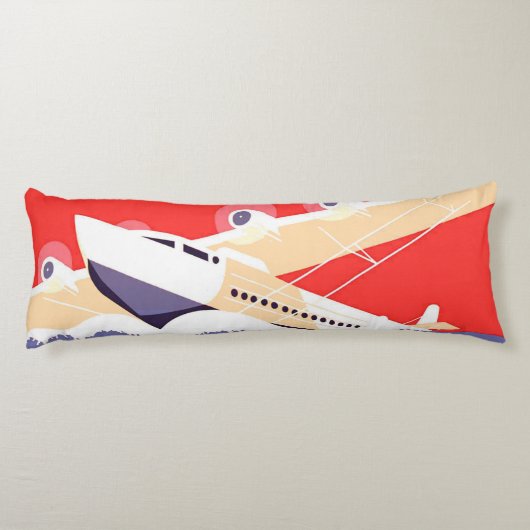 Vliegtuig die  WPA Kleurrijk vliegen Lichaamskussen (Achterkant)