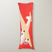 Vliegtuig die  WPA Kleurrijk vliegen Lichaamskussen (Voorkant Verticaal)