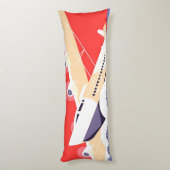 Vliegtuig die  WPA Kleurrijk vliegen Lichaamskussen (Achterkant (Verticaal))