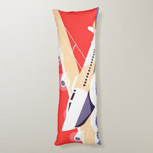 Vliegtuig die  WPA Kleurrijk vliegen Lichaamskussen (Achterkant (Verticaal))