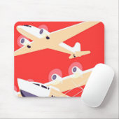 Vliegtuig die  WPA Kleurrijk vliegen Muismat (Met muis)
