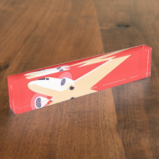 Vliegtuig die  WPA Kleurrijk vliegen Naambordje (Zijkant)