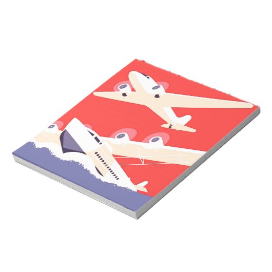 Vliegtuig die  WPA Kleurrijk vliegen Notitieblok (Linkerzijde)