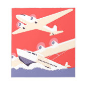 Vliegtuig die  WPA Kleurrijk vliegen Notitieblok (Voorkant)