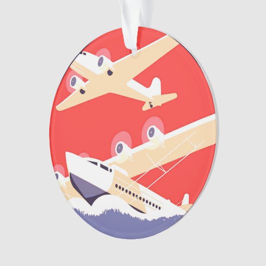 Vliegtuig die WPA Kleurrijk vliegen Ornament (voorkant)