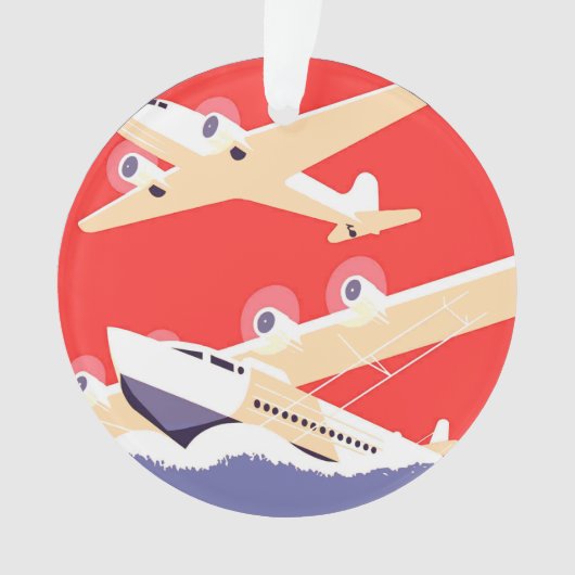 Vliegtuig die WPA Kleurrijk vliegen Ornament (voorkant)