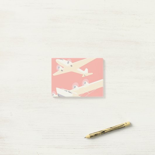 Vliegtuig die WPA Kleurrijk vliegen Post-it® Notes (Op bureau)