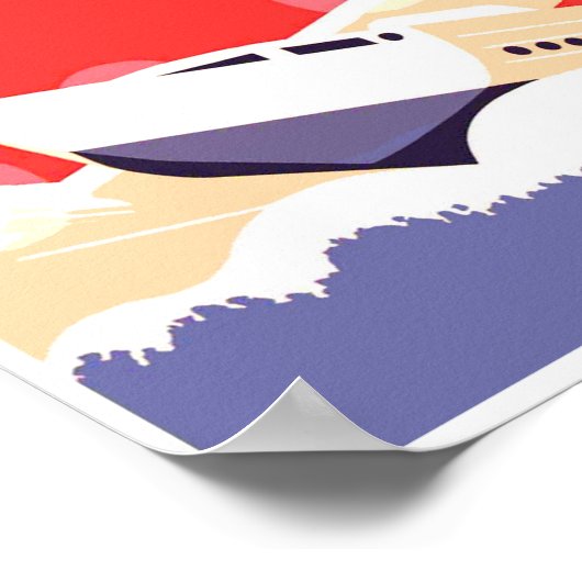 Vliegtuig die  WPA Kleurrijk vliegen Poster (Hoek)