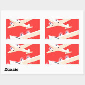 Vliegtuig die  WPA Kleurrijk vliegen Rechthoekige Sticker (Vel)