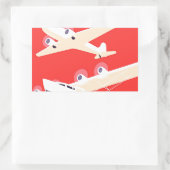 Vliegtuig die  WPA Kleurrijk vliegen Rechthoekige Sticker (Tas)