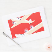 Vliegtuig die  WPA Kleurrijk vliegen Rechthoekige Sticker (Envelop)