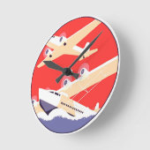 Vliegtuig die WPA Kleurrijk vliegen Ronde Klok (Hoek)