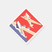 Vliegtuig die  WPA Kleurrijk vliegen Servet (Hoek)