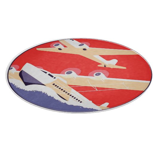 Vliegtuig die  WPA Kleurrijk vliegen Snijplank (Hoek)