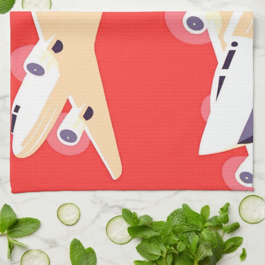 Vliegtuig die  WPA Kleurrijk vliegen Theedoek (Gevouwen)